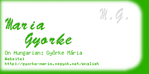 maria gyorke business card