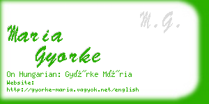 maria gyorke business card